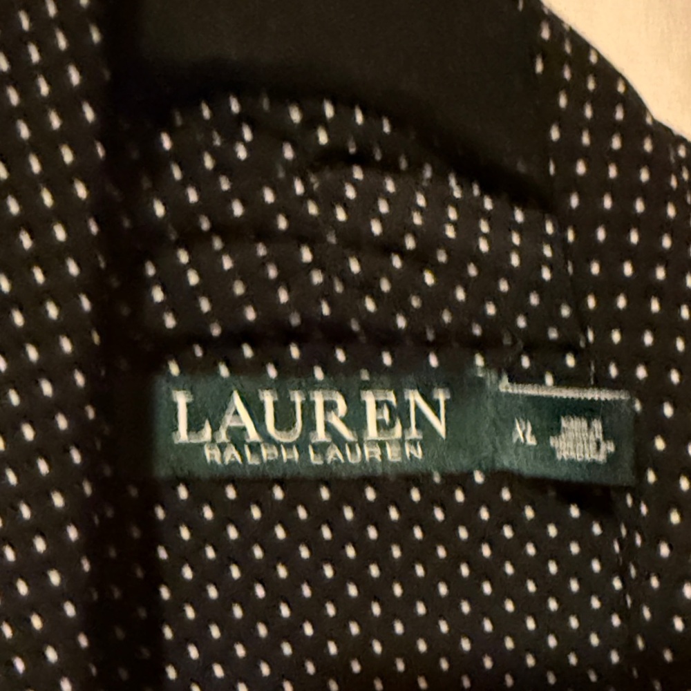 17-Lauren Ralph Lauren Black and White Dotted Blouse - Picture 3 of 4